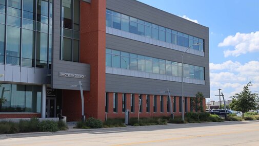 Front of Nebraska Innovation Campus Commons Building