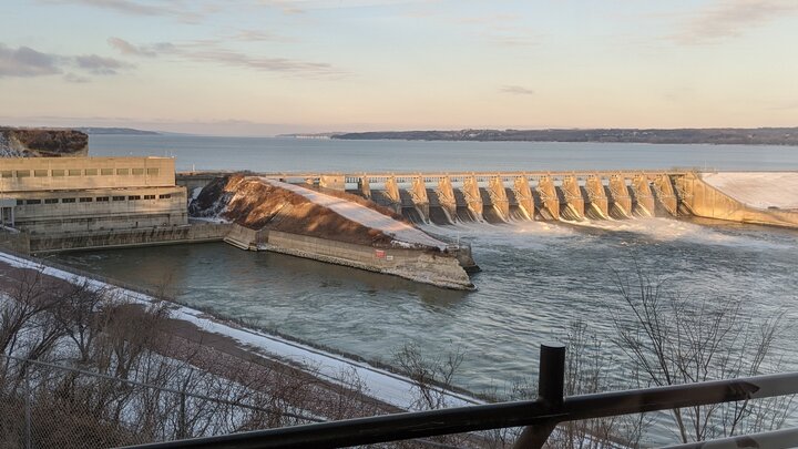 Water dam on river