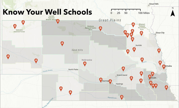 Map of Know Your Well Schools